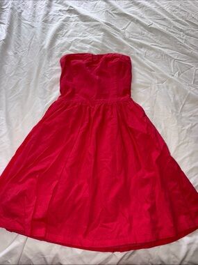 Girls Strapless Pink Party Dress